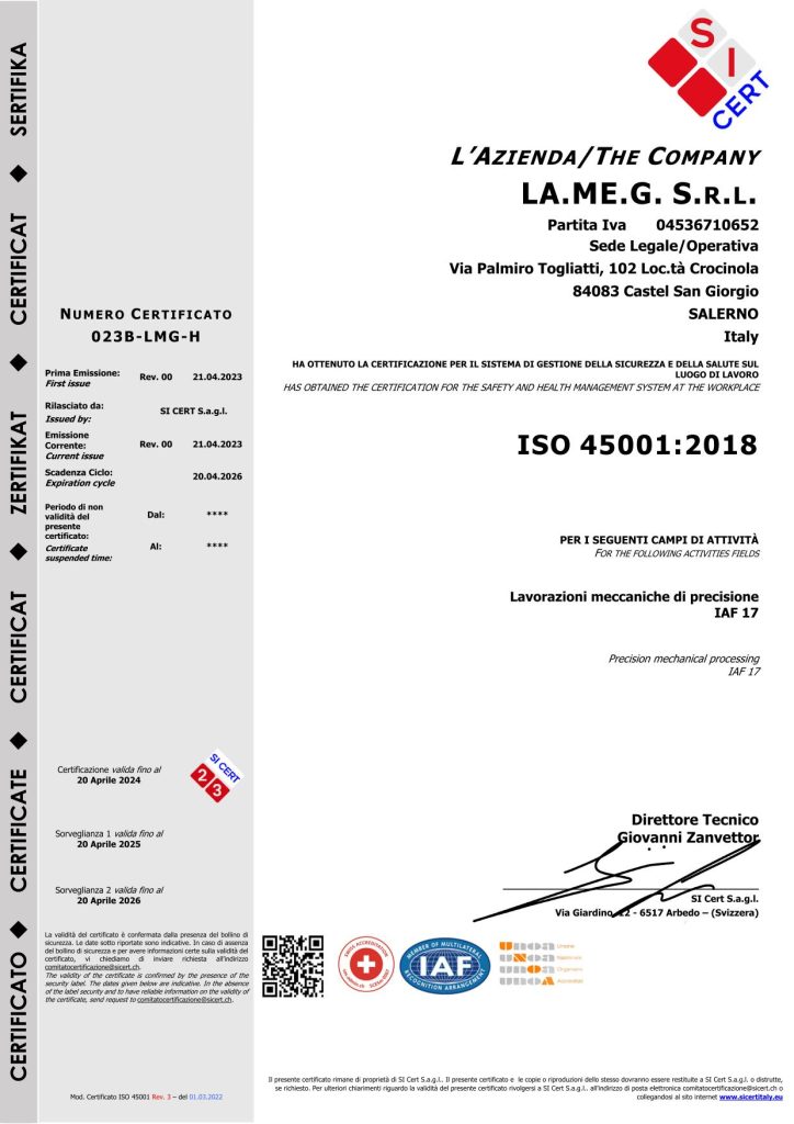 - certificazioni