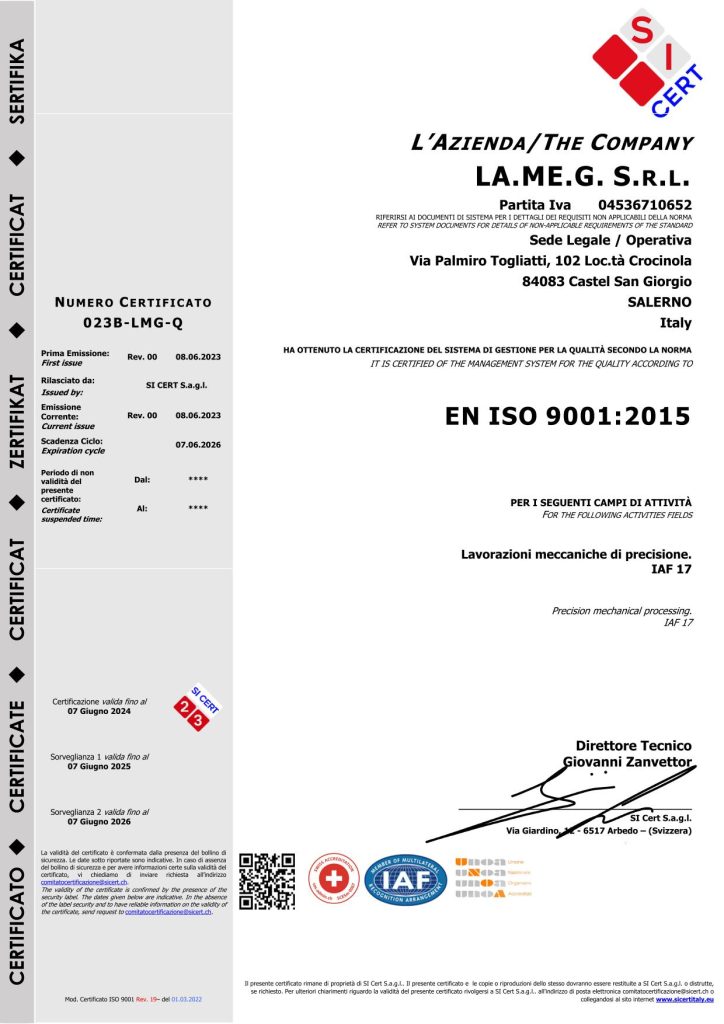 - certificazioni